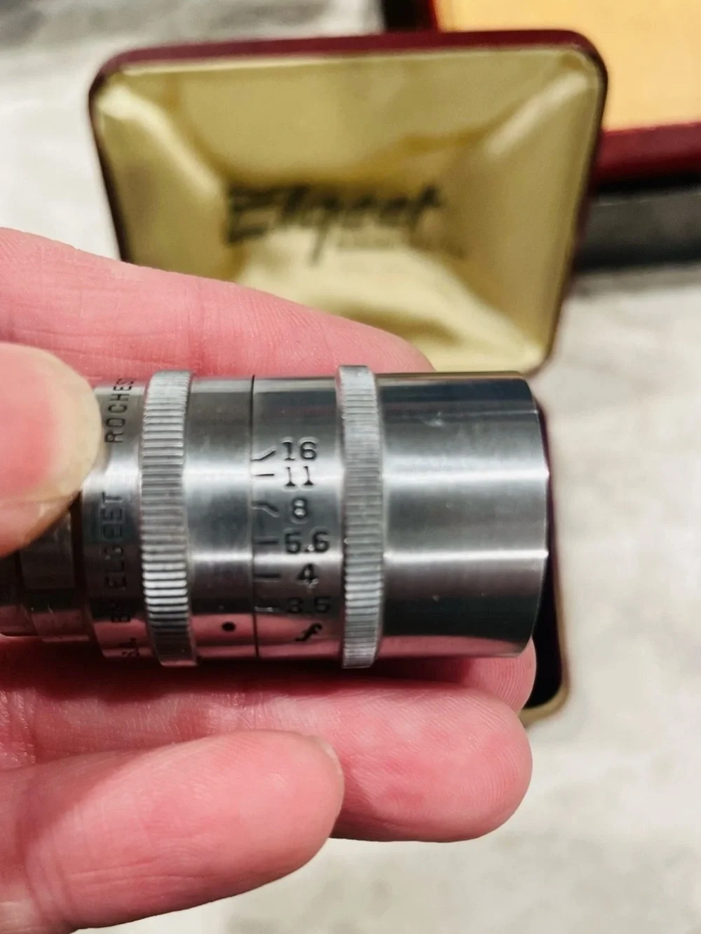 Vintage Elgeet Cinematar 38mm f/3.5 Narrow Angle Movie Lens w/ Case..RARE FIND